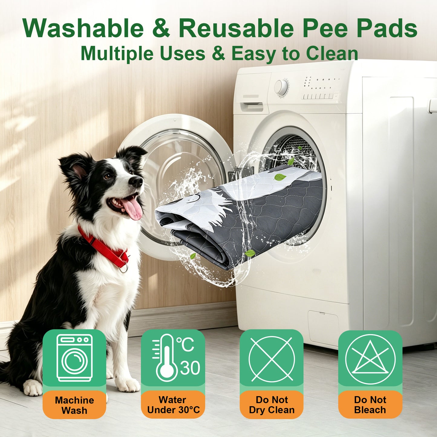 Newget Reusable Dog Pee Pads, 34 x 36-in, 2 count
