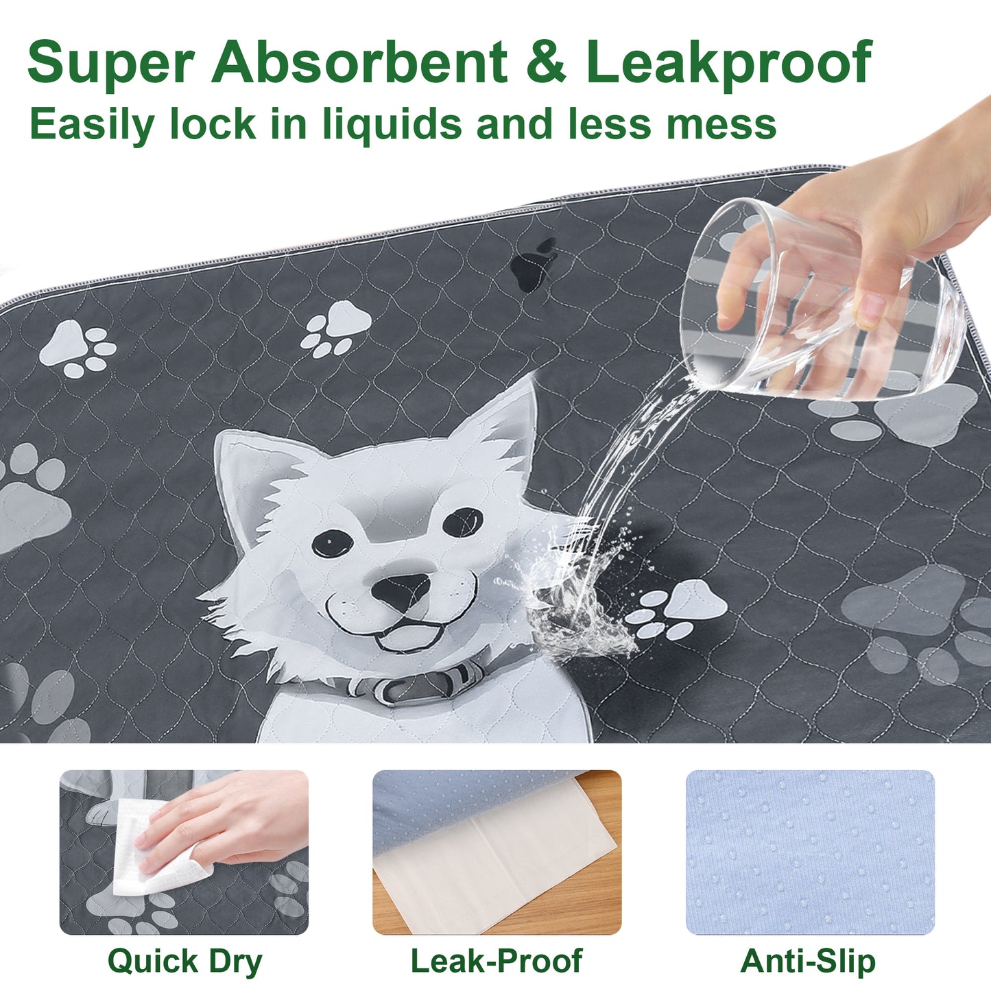 Newget Reusable Dog Pee Pads, 36 x 41-in, 2 count