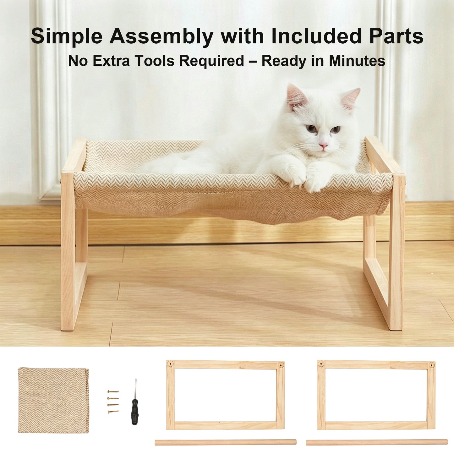 Twinsing Elevated Hammock Cat Bed with Removable Washable Cover