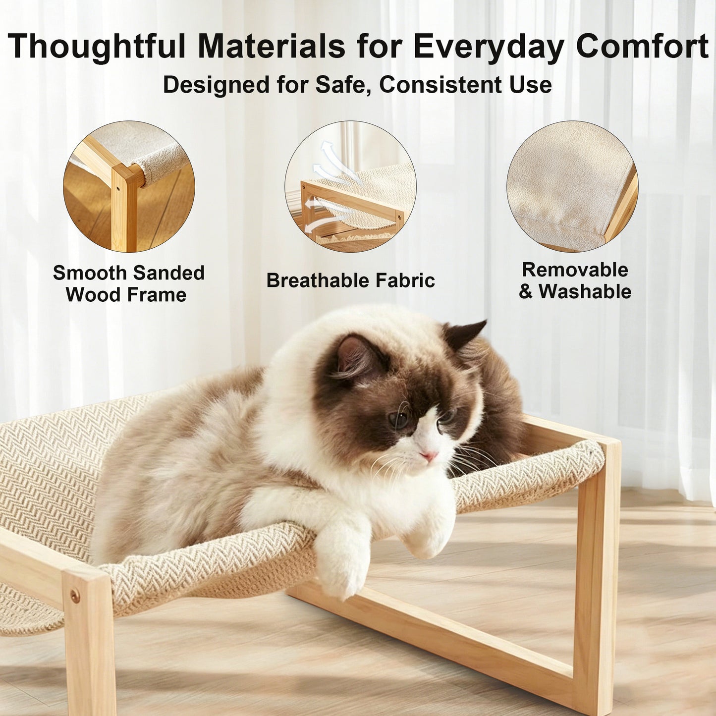 Twinsing Elevated Hammock Cat Bed with Removable Washable Cover