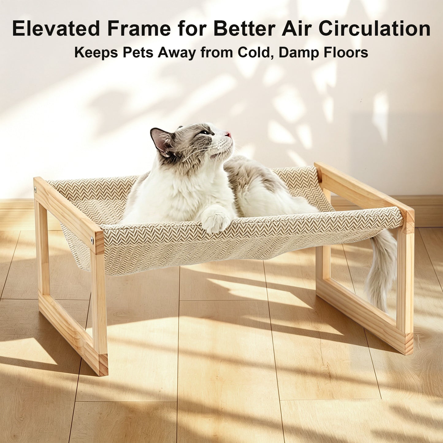 Twinsing Elevated Hammock Cat Bed with Removable Washable Cover