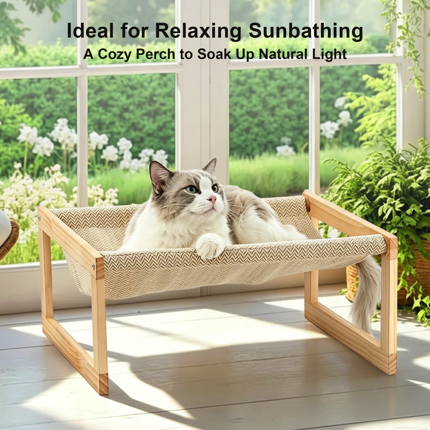 Twinsing Elevated Hammock Cat Bed with Removable Washable Cover