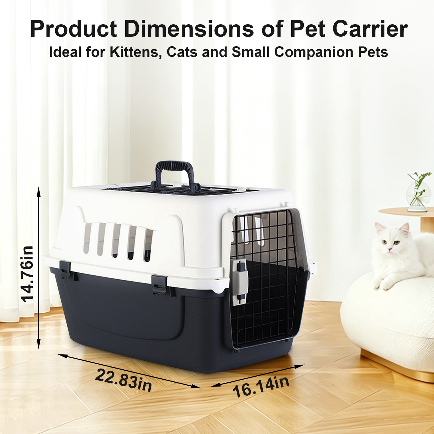 Twinsing Hard-Sided Ventilated Design Carry Handle Bag Dog & Cat Travel Carrier, Gray