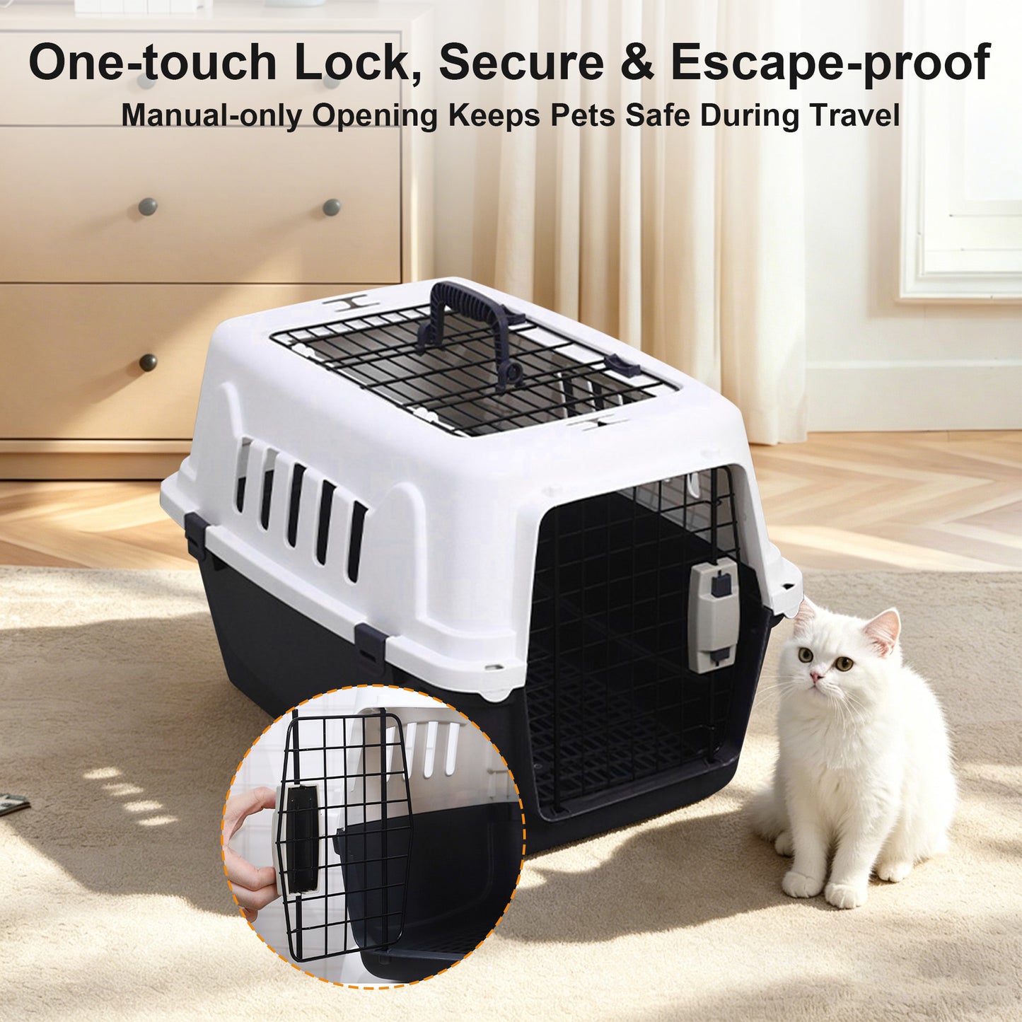 Twinsing Hard-Sided Ventilated Design Carry Handle Bag Dog & Cat Travel Carrier, Gray