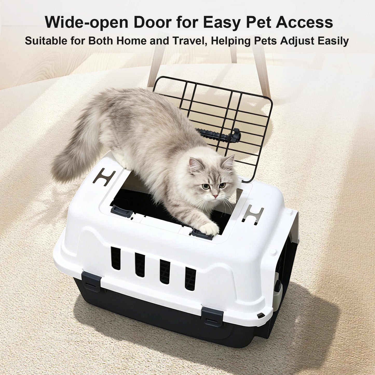Twinsing Hard-Sided Ventilated Design Carry Handle Bag Dog & Cat Travel Carrier, Gray