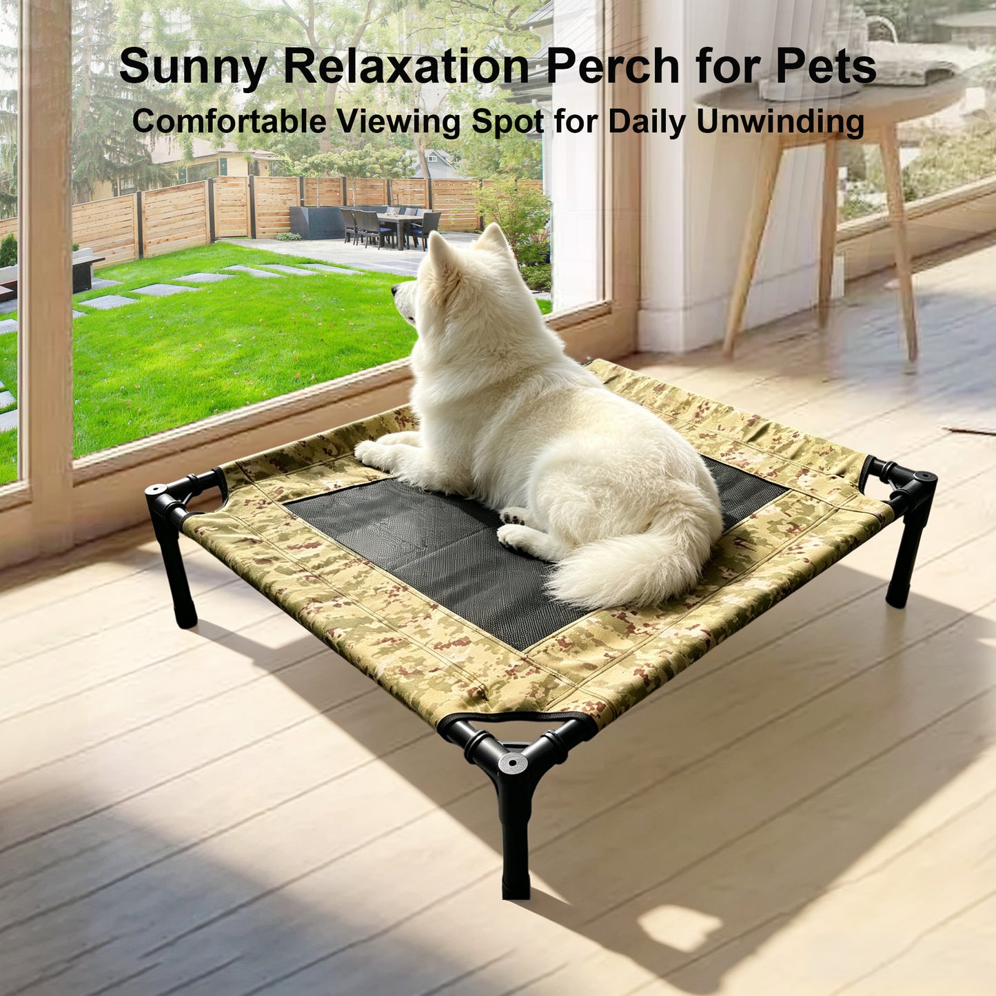 Twinsing Metal Frame Raised Cot Elevated Dog & Cat Bed with Breathable Mesh