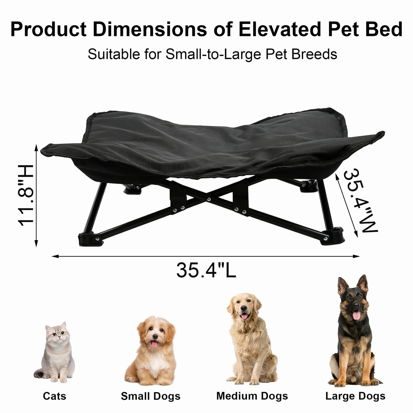 Twinsing Elevated Cot with Non-Slip Feet Dog Bed with Removable Cover
