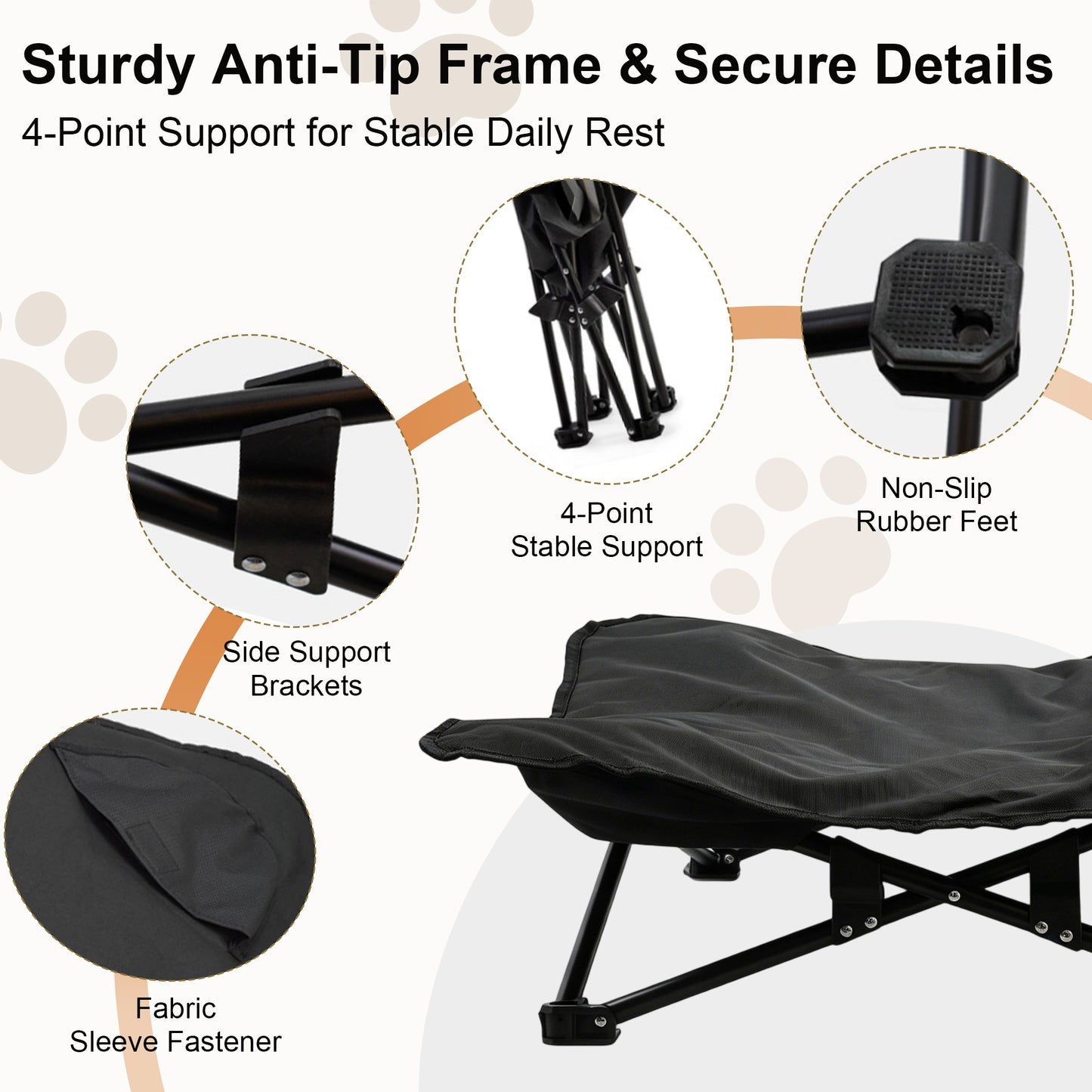 Twinsing Elevated Cot with Non-Slip Feet Dog Bed with Removable Cover