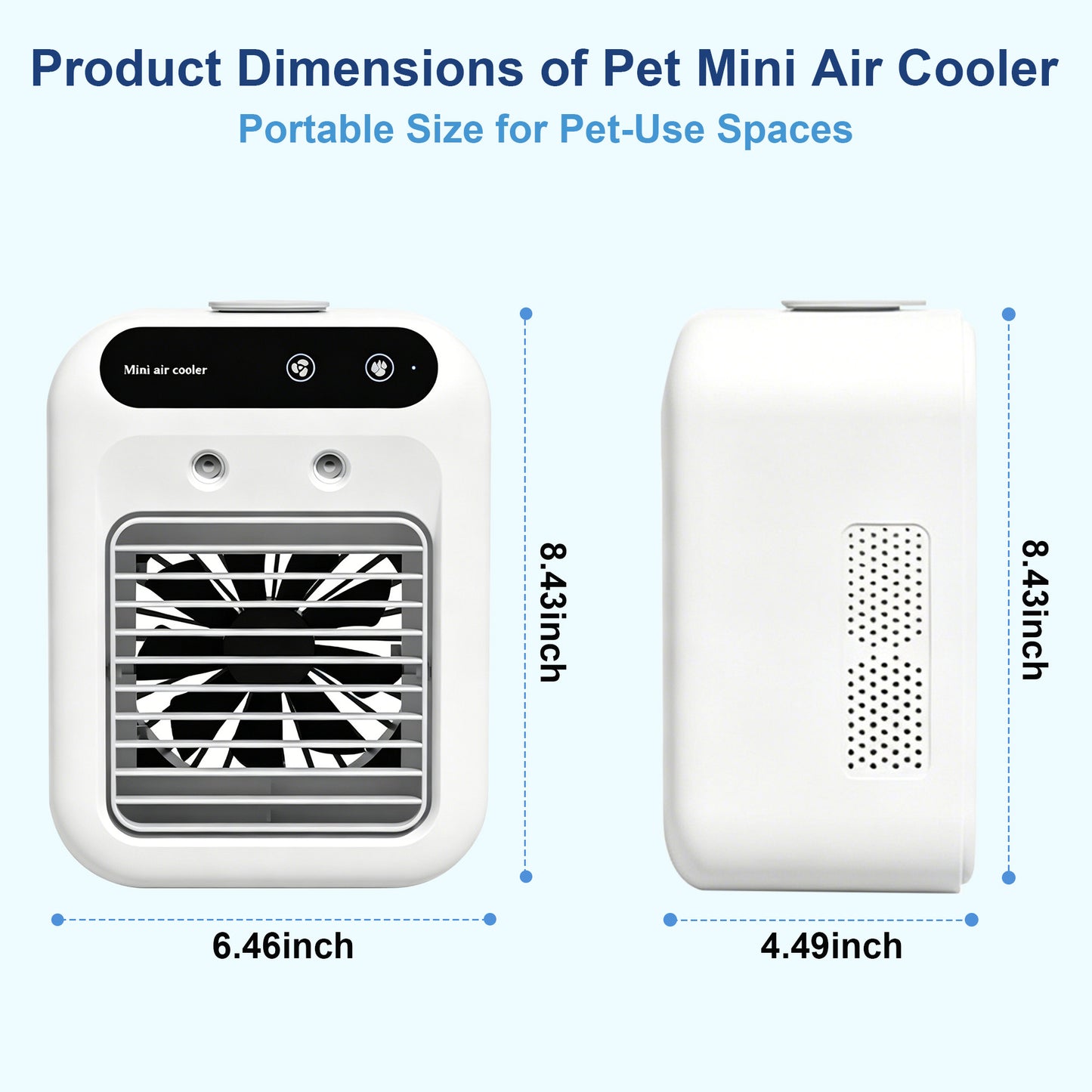 Twinsing Portable Air Cooler with Mist Spray Dog Crate Fan