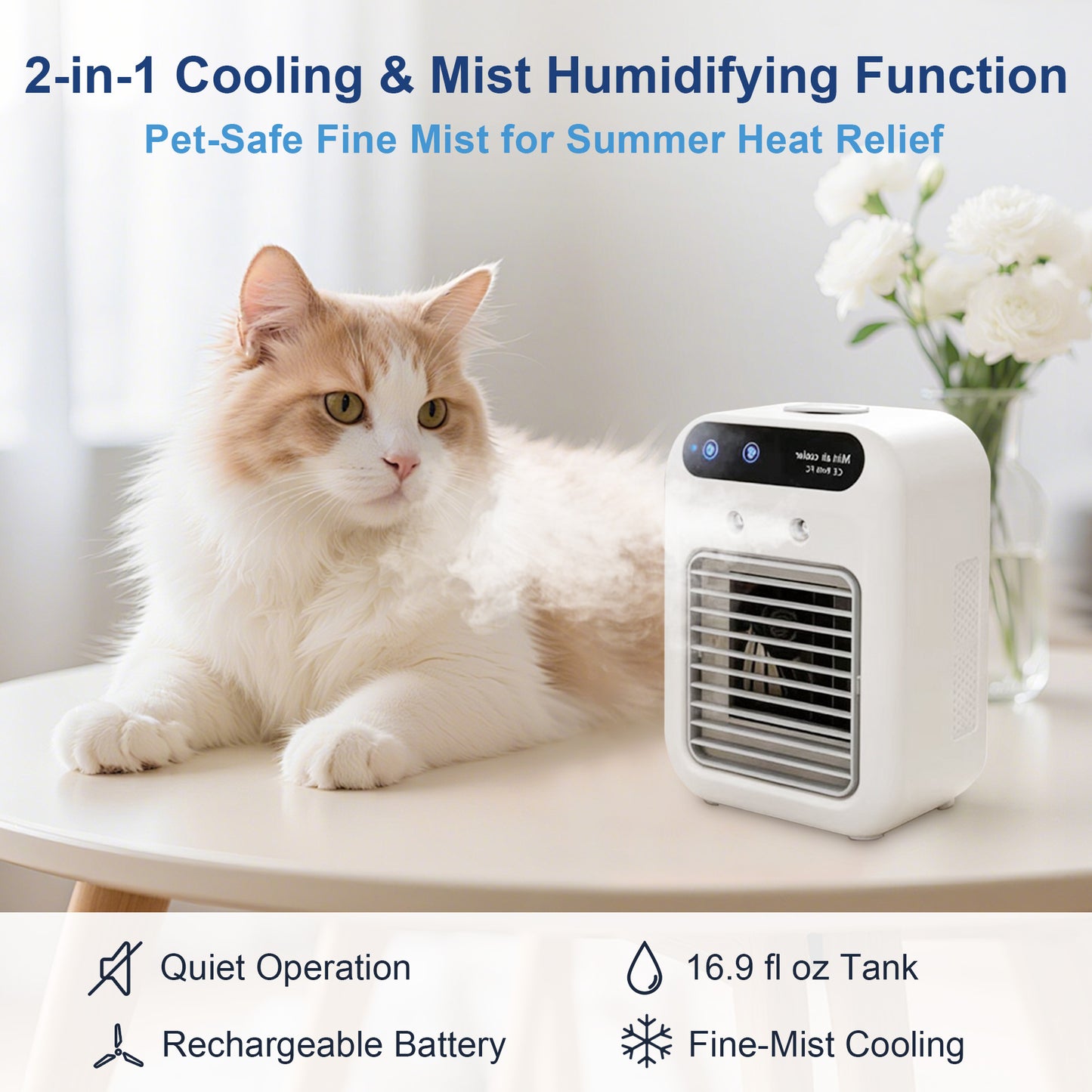 Twinsing Portable Air Cooler with Mist Spray Dog Crate Fan