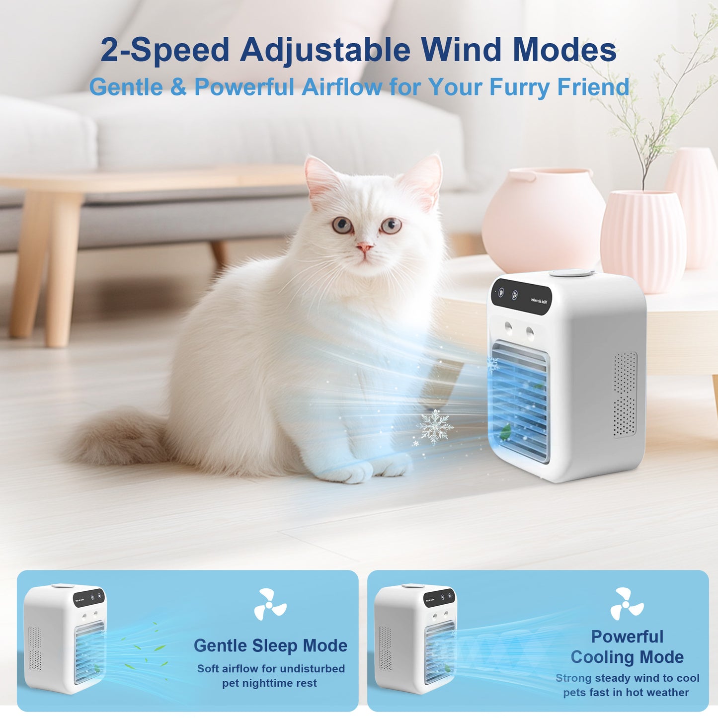 Twinsing Portable Air Cooler with Mist Spray Dog Crate Fan