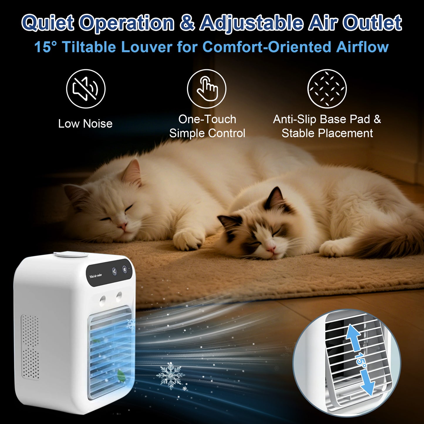 Twinsing Portable Air Cooler with Mist Spray Dog Crate Fan
