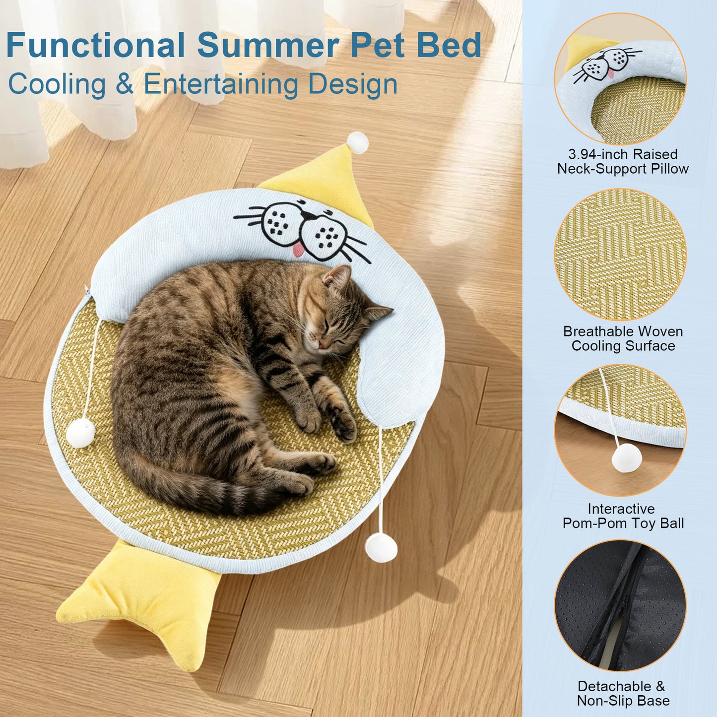 Twinsing Cooling Mat Washable Cat Bed