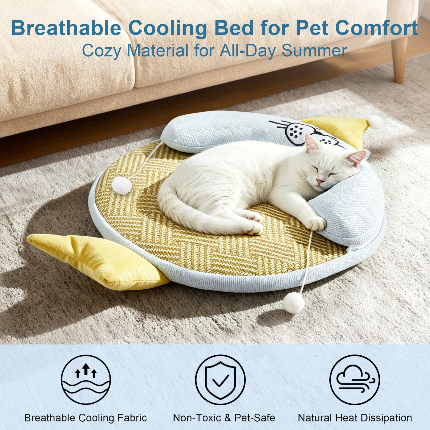 Twinsing Cooling Mat Washable Cat Bed