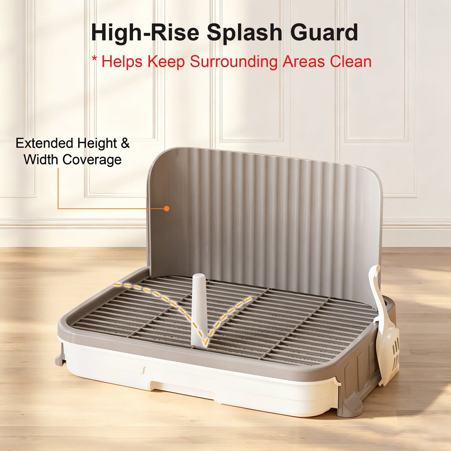 Newget Indoor Anti Stick Mesh, Target Training Post, Spill Proof Raised Edges & Drawer Design Small Dog Litter Box
