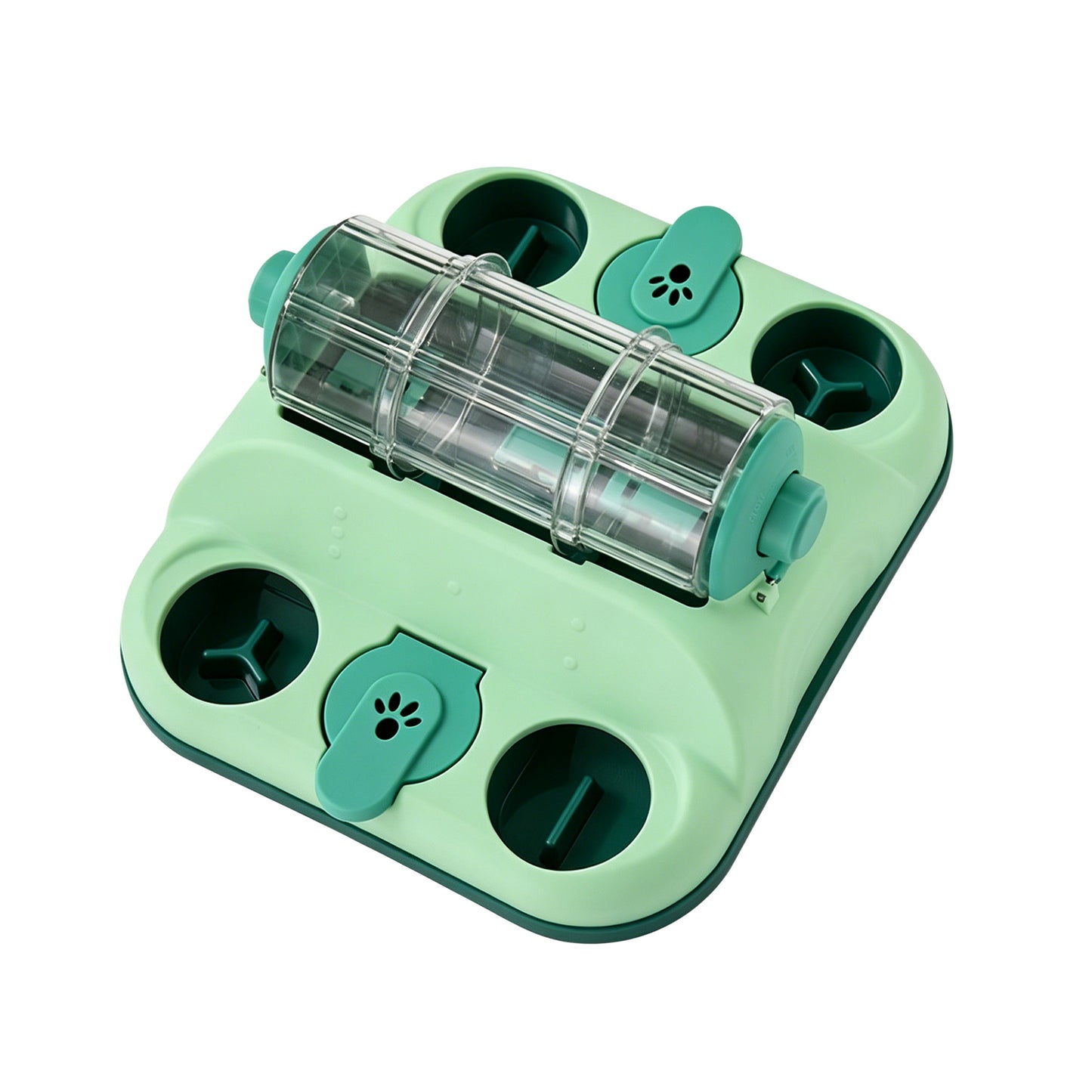 Twinsing Slow Feeding Roller with Flip Covers Interactive Treat Puzzle Dog & Cat Toy, Green