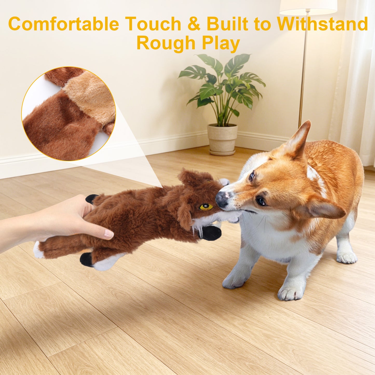 Newget Animal Shaped Interactive Chew Squeaky Plush Dog Toy, 5 count