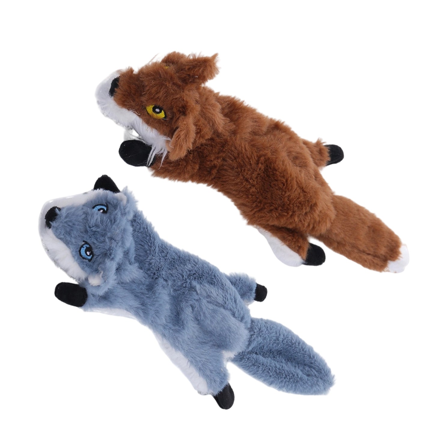 Newget Interactive Stuffed Chew Squeaky Plush Squirrel Dog Toy, 2 count