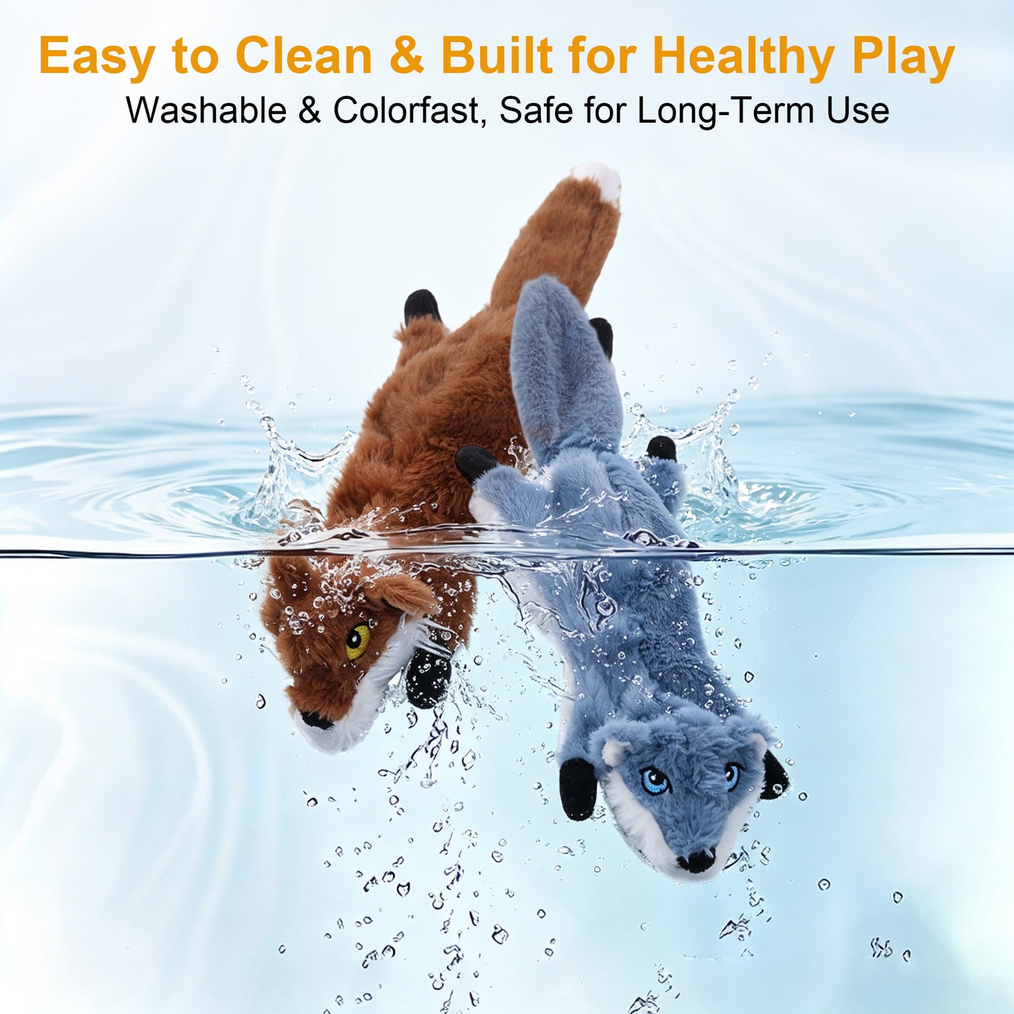 Newget Interactive Stuffed Chew Squeaky Plush Squirrel Dog Toy, 2 count