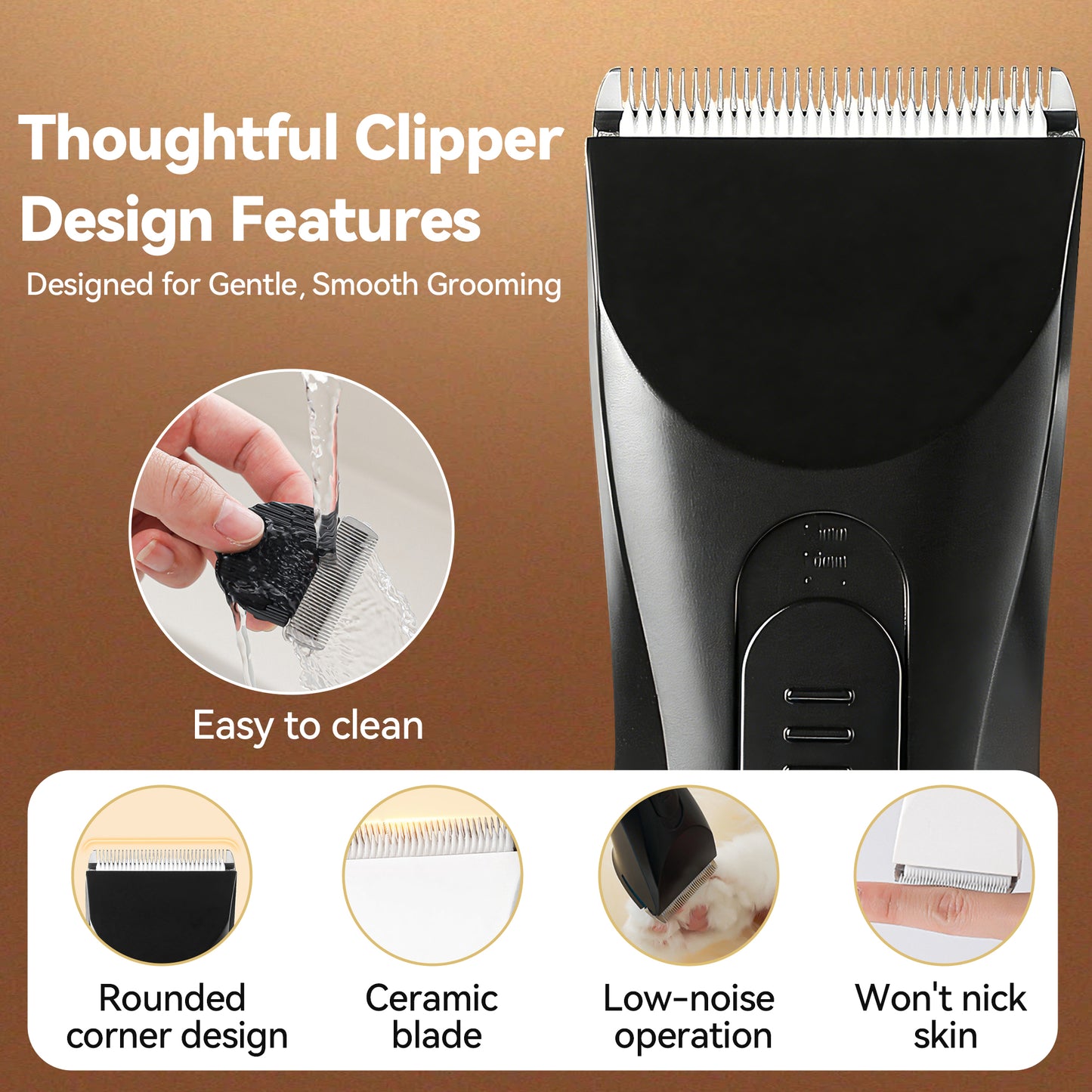 Twinsing Cordless Rechargeable Dog & Cat Hair Trimmer Clipper, Black