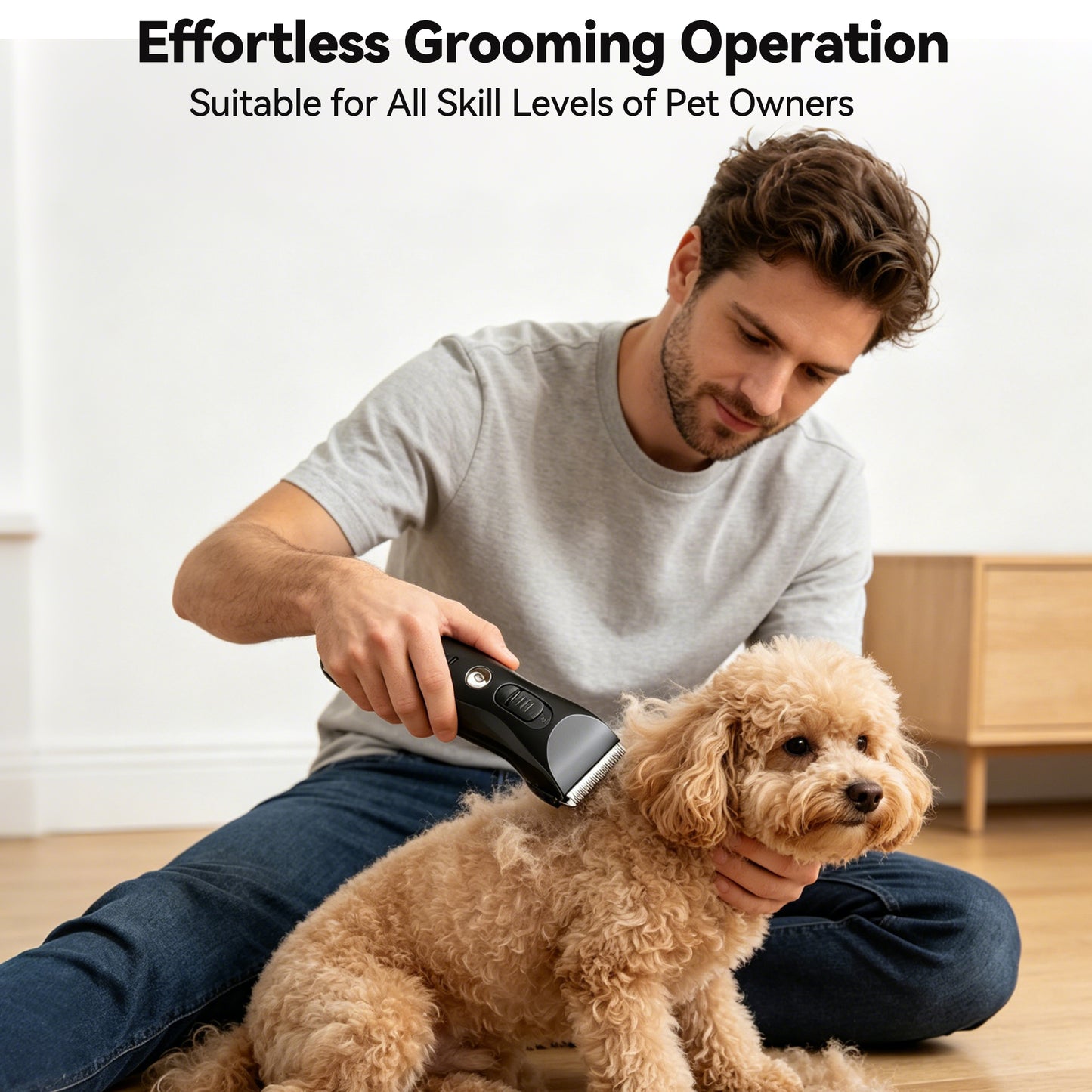 Twinsing Cordless Rechargeable Dog & Cat Hair Trimmer Clipper, Black