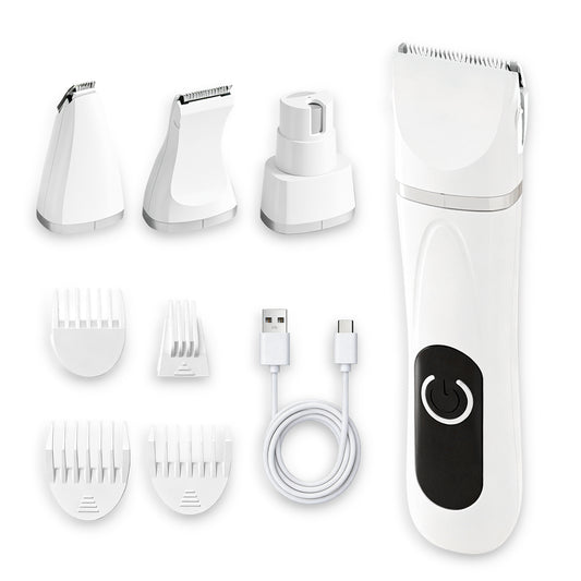Twinsing 4-in-1 Cordless Quiet Hair Clipper Dog & Cat Grooming Kit with Nail Grinder & Rechargeable Paw Trimmer, White