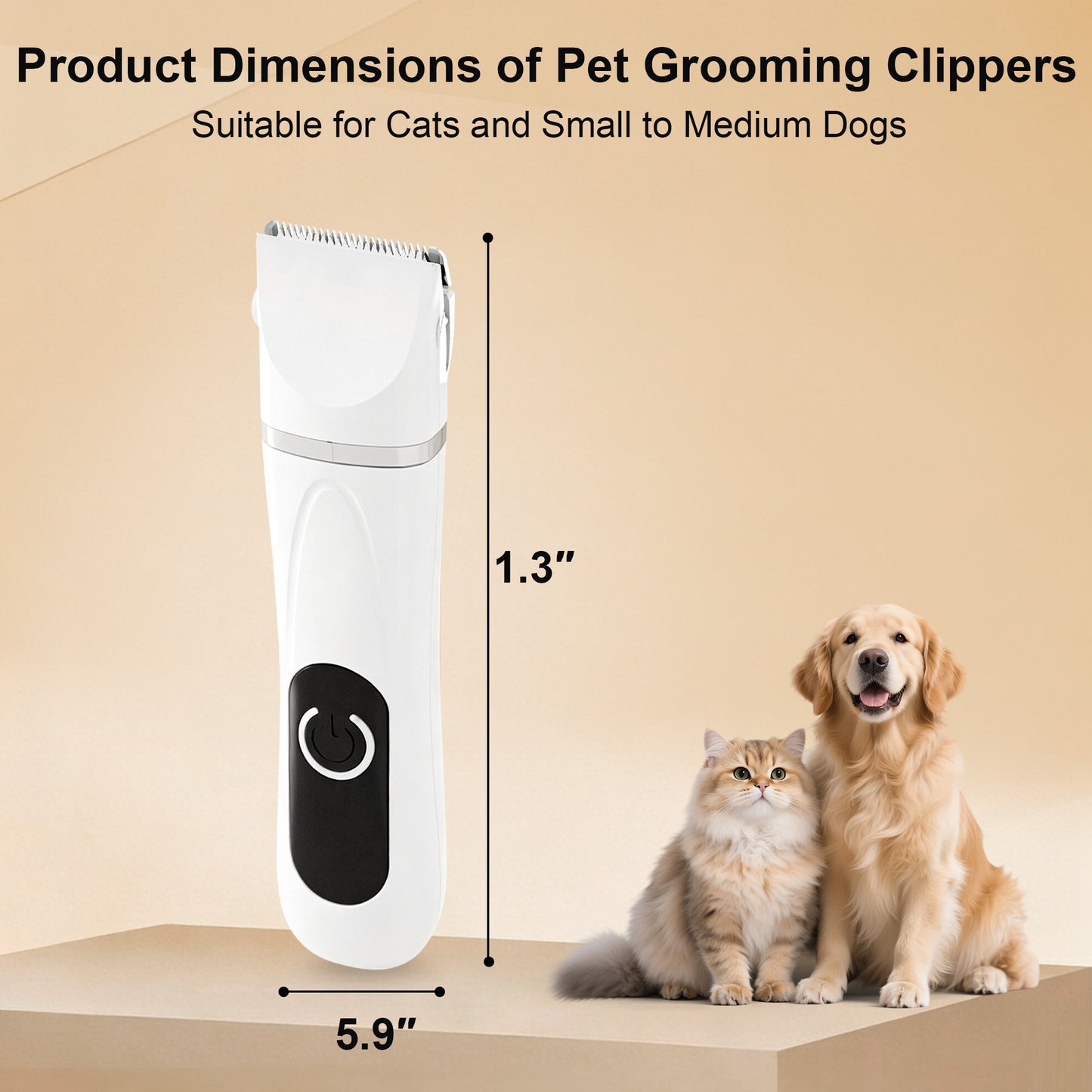 Twinsing 4-in-1 Cordless Quiet Hair Clipper Dog & Cat Grooming Kit with Nail Grinder & Rechargeable Paw Trimmer, White