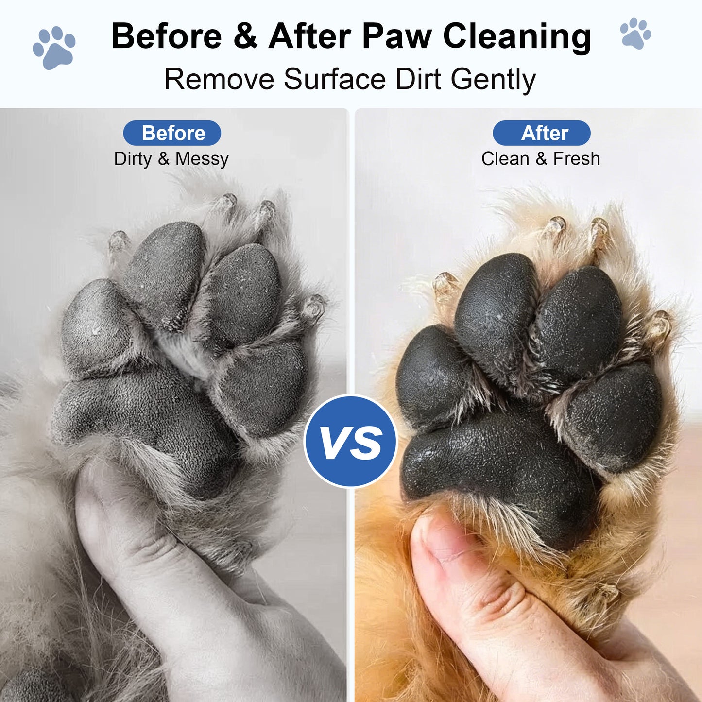 Twinsing Portable USB Rechargeable 2-Speed Detachable Soft Silicone Brush Dog & Cat Paw Washer Cup, Blue