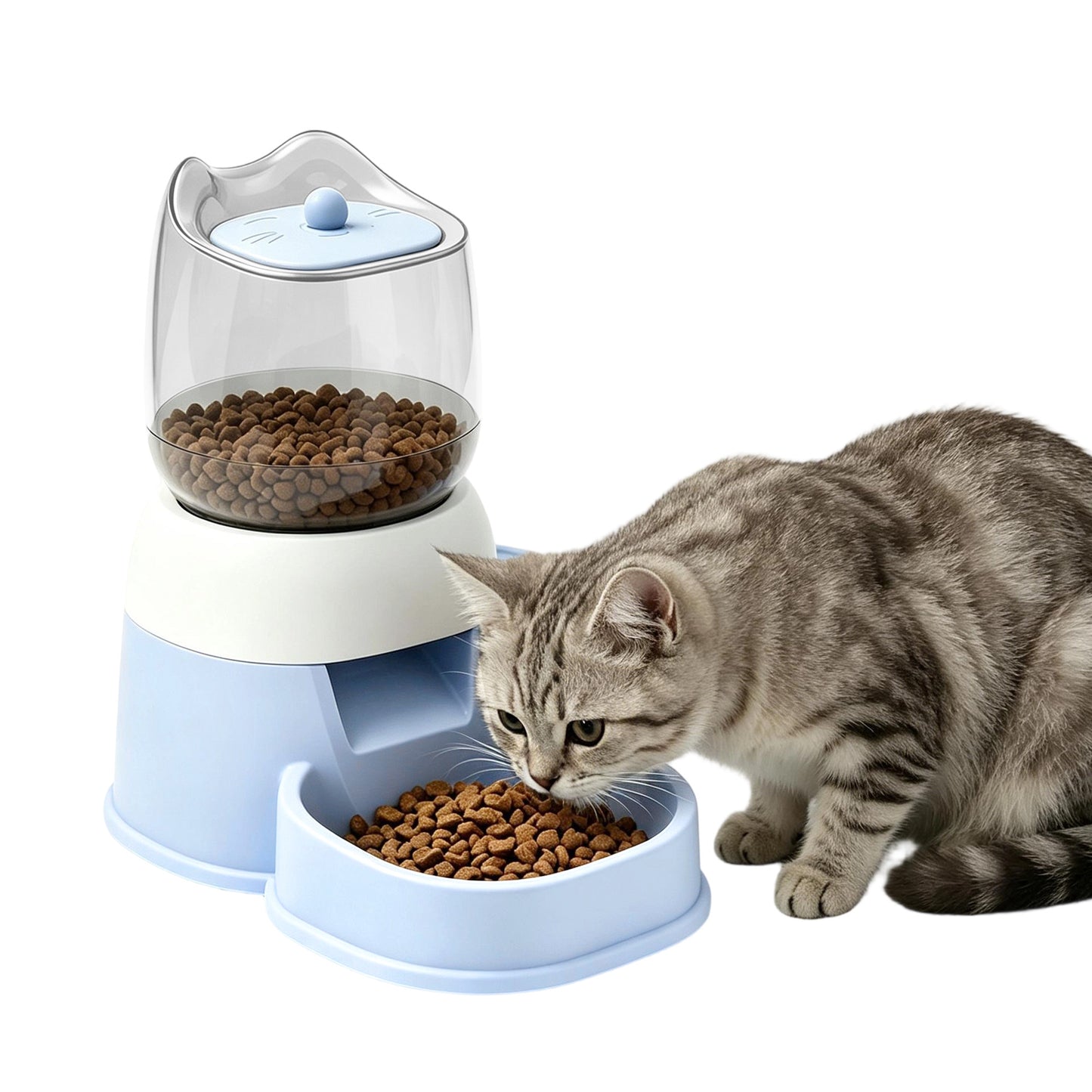 Twinsing Cat Feeder, Blue, 2-l