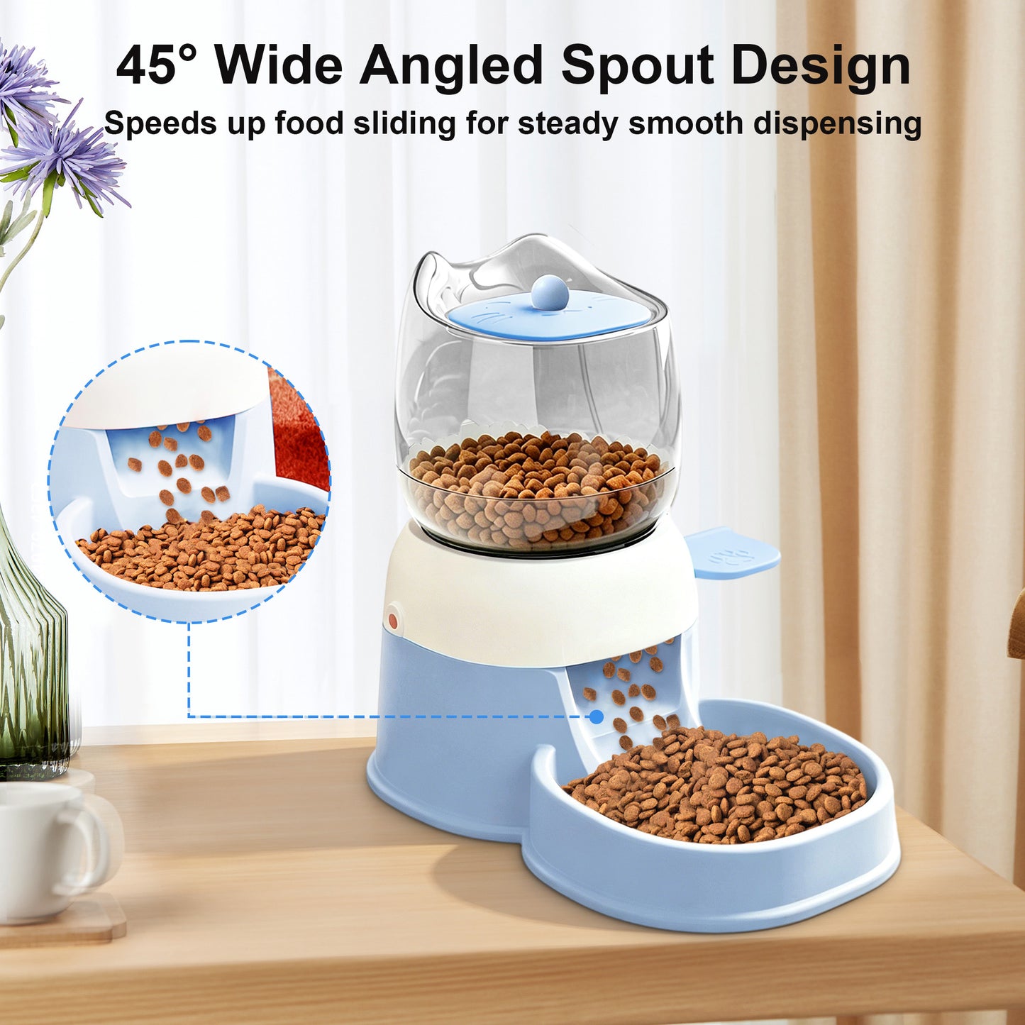 Twinsing Cat Feeder, Blue, 2-l