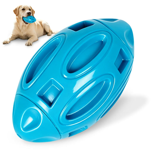 Newget Natural Rubber Ball Squeaky Dog Toy with Built-in Squeaker, Blue