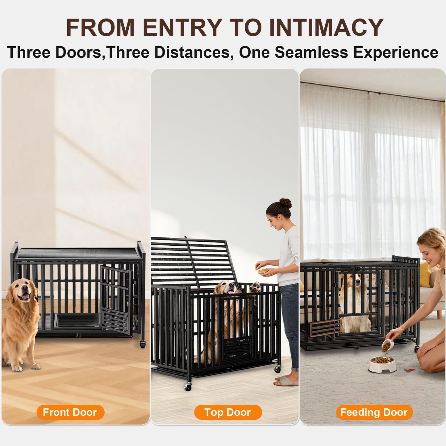 Newget Indoor & Outdoor Heavy Duty Dog Crate, Medium: 42 inch