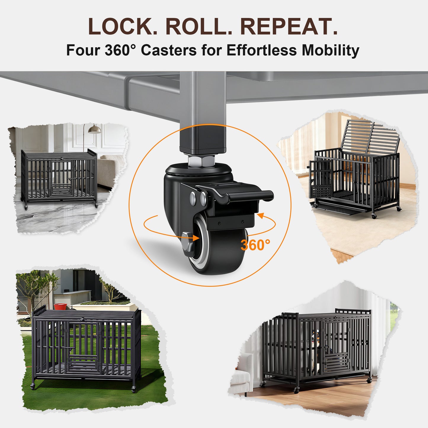 Newget Indoor & Outdoor Heavy Duty Dog Crate, Medium: 42 inch