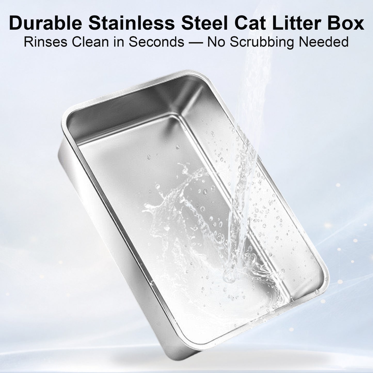 Newget Convertible Open & Closed Design Pan with High Spill Proof Fence Covered Cat Litter Box