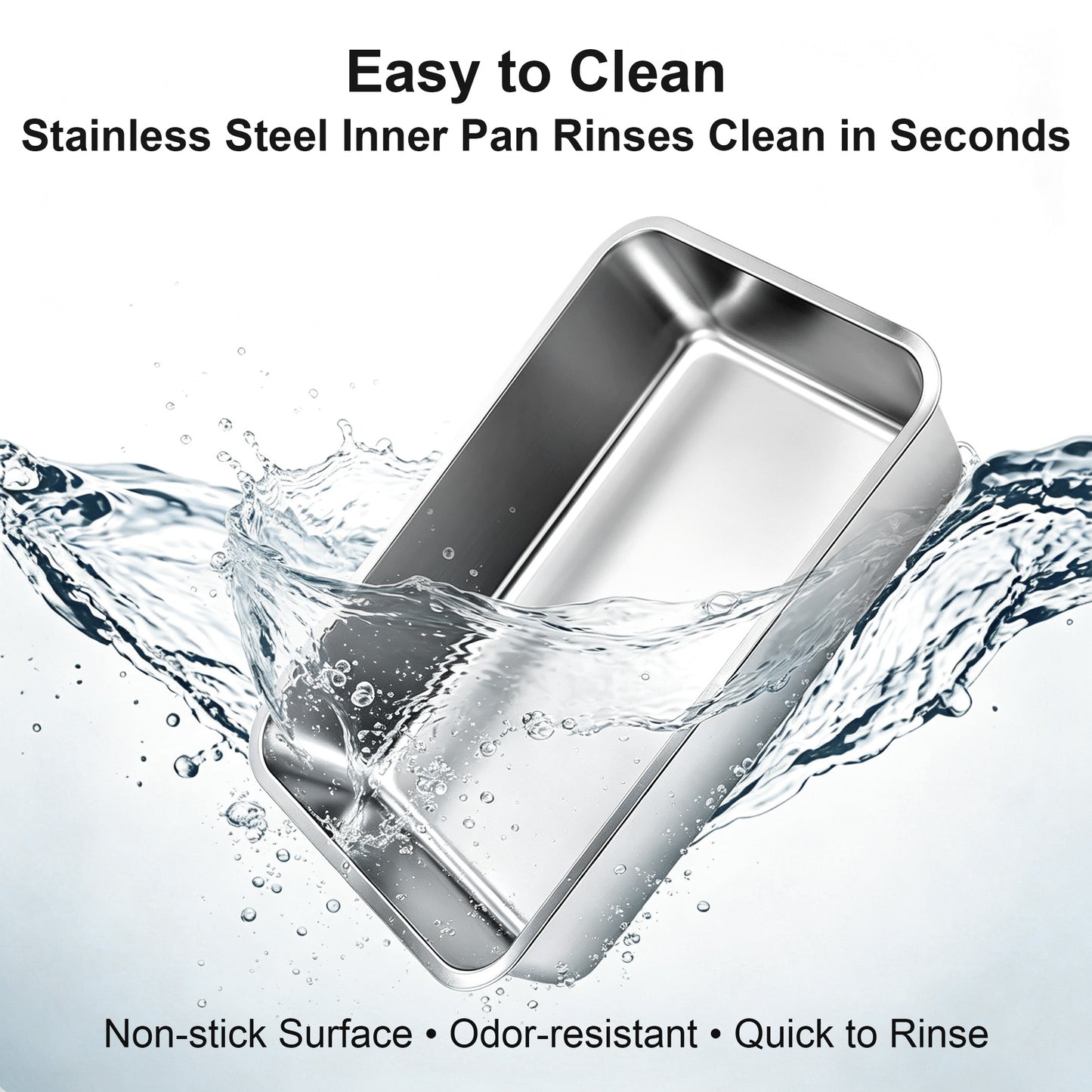 Newget Oval Enclosed Stainless Steel Transparent Front Door with Deodorant Bag Covered Cat Litter Box