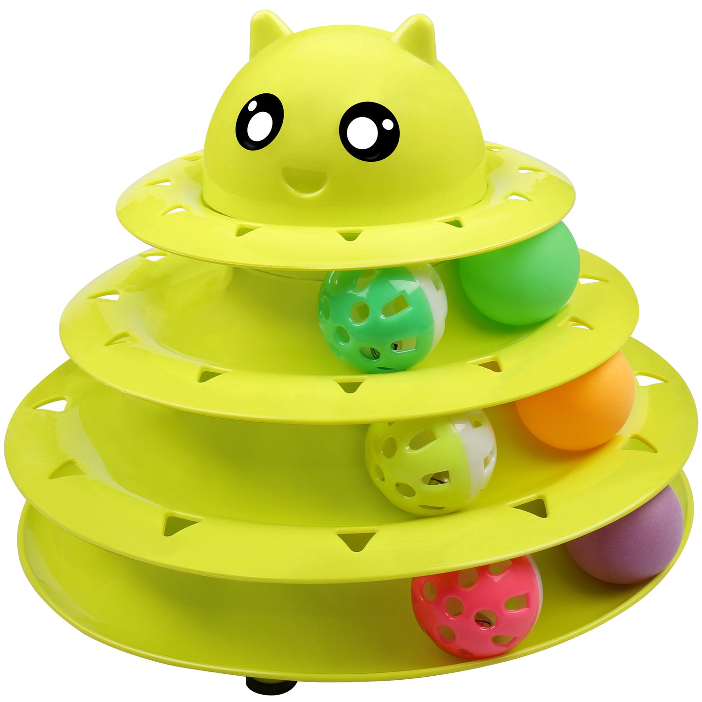 UPSKY Cat Toy Roller 3-Level Turntable Cat Toys Balls with Six Colorful Balls Interactive Kitten Fun Mental Physical Exercise Puzzle Kitten Toys
