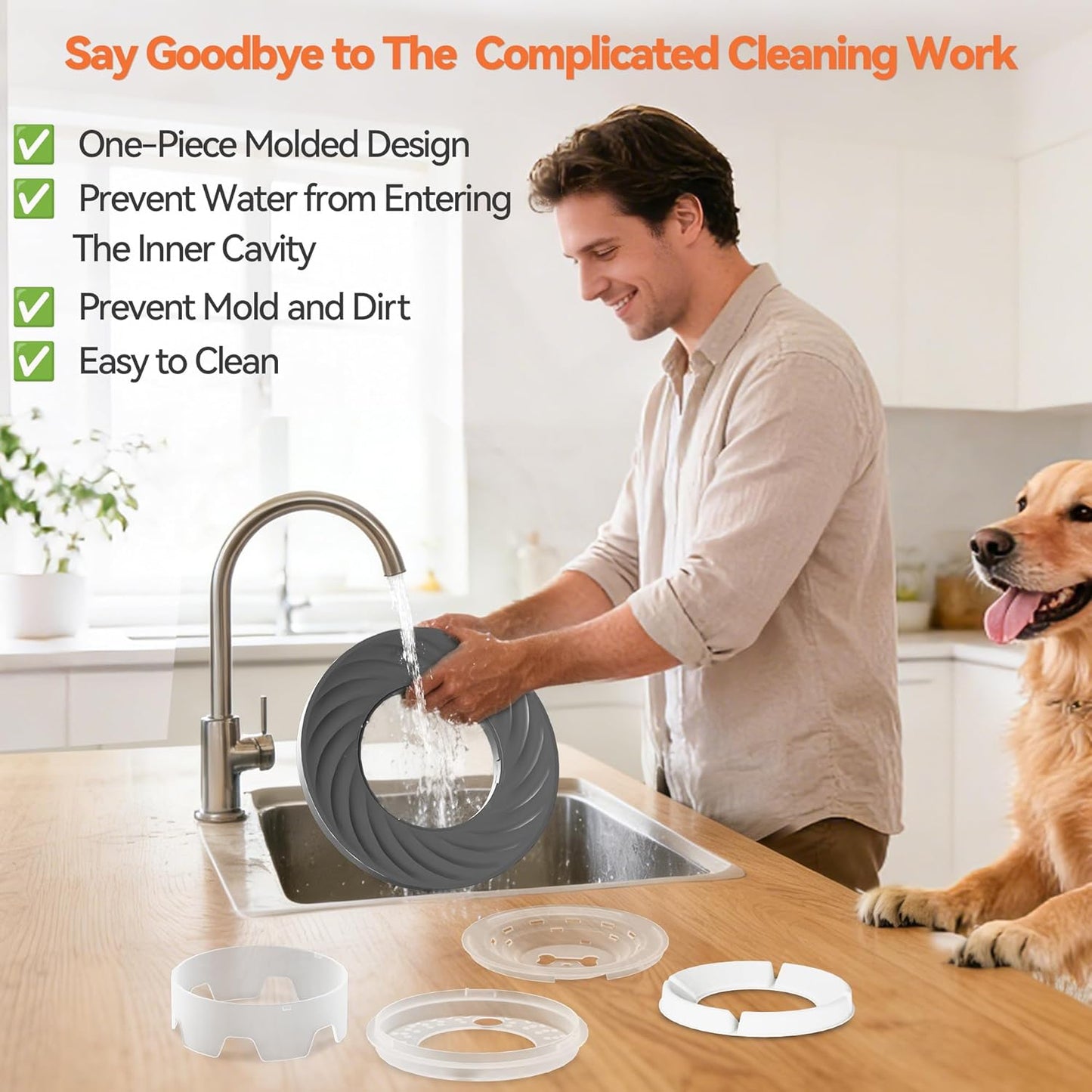 Decflow 12L No Spill Dog Water Bowl for Large Dogs, Stainless Steel Spill Proof Bowls with Suction Cup Anti-Skid Mat, Slow Drinking Feeder for Messy Drinkers, Heavy Duty Pet Bowls for Indoor/Outdoor