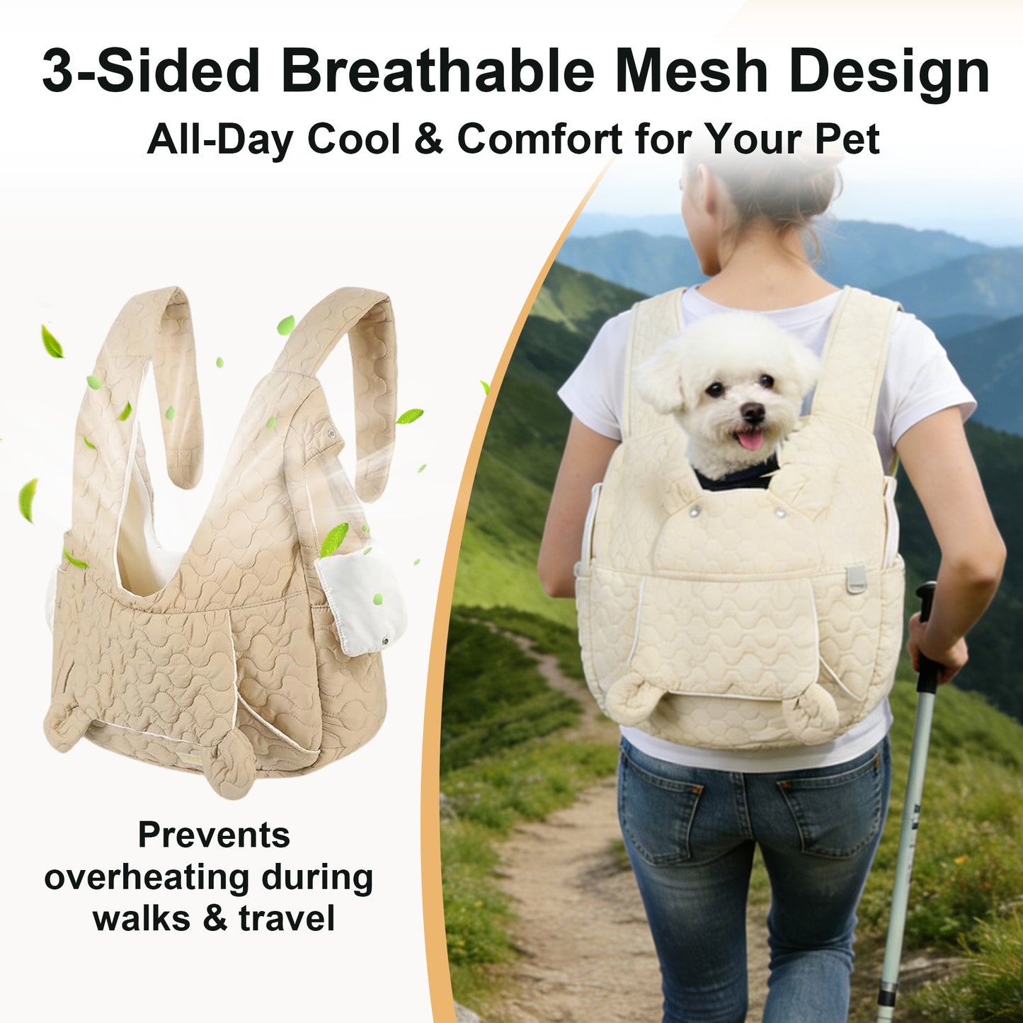 Twinsing Breathable Shoulder Strap Dog & Cat Backpack Carrier, Brown