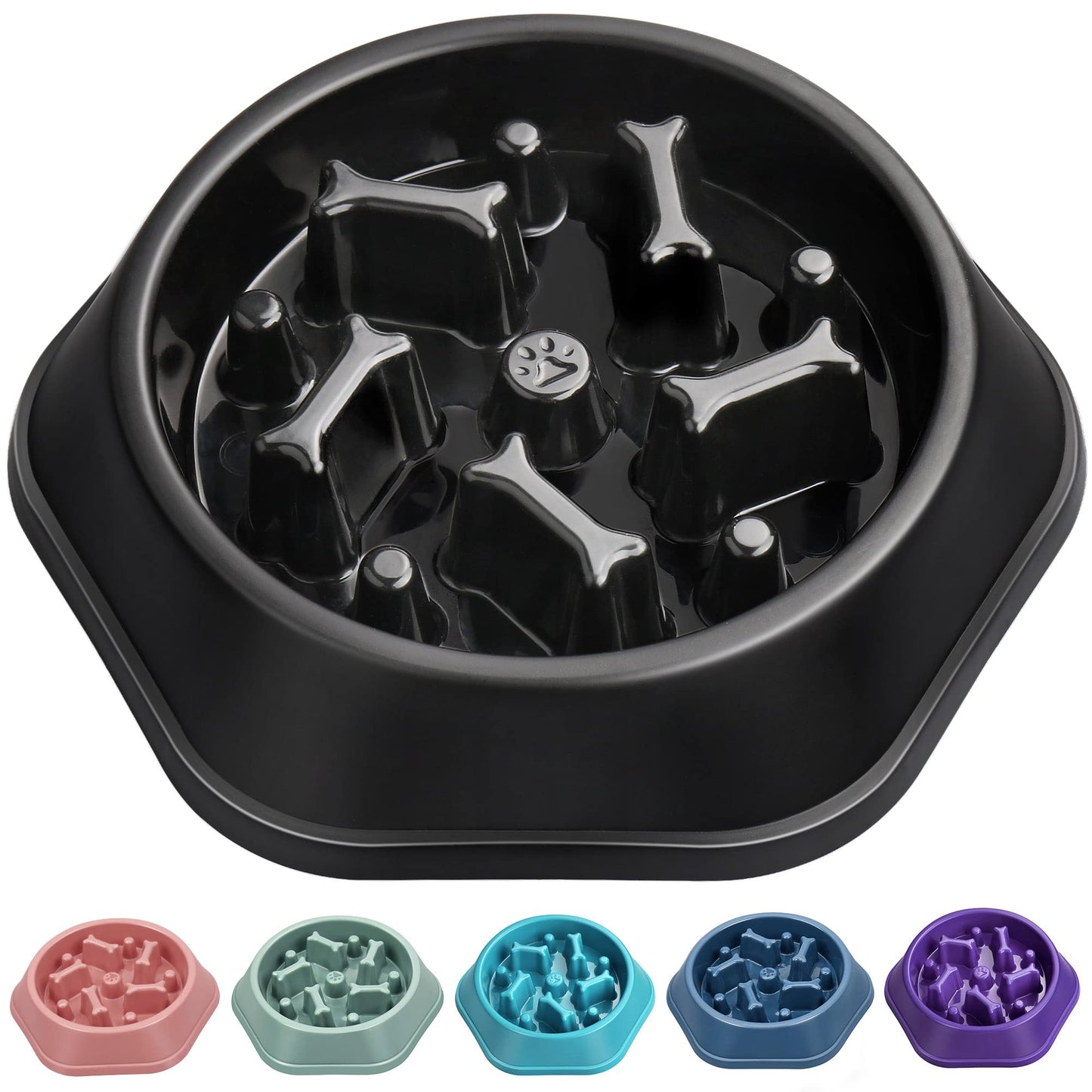 UPSKY Slow Feeder Dog Bowl Anti-Chocking Slower Feeding Pet Puzzle Bowls, Interactive Bloat Stop Dog Food Dishes Non-Slide Dogs Lick Treat for Small Medium