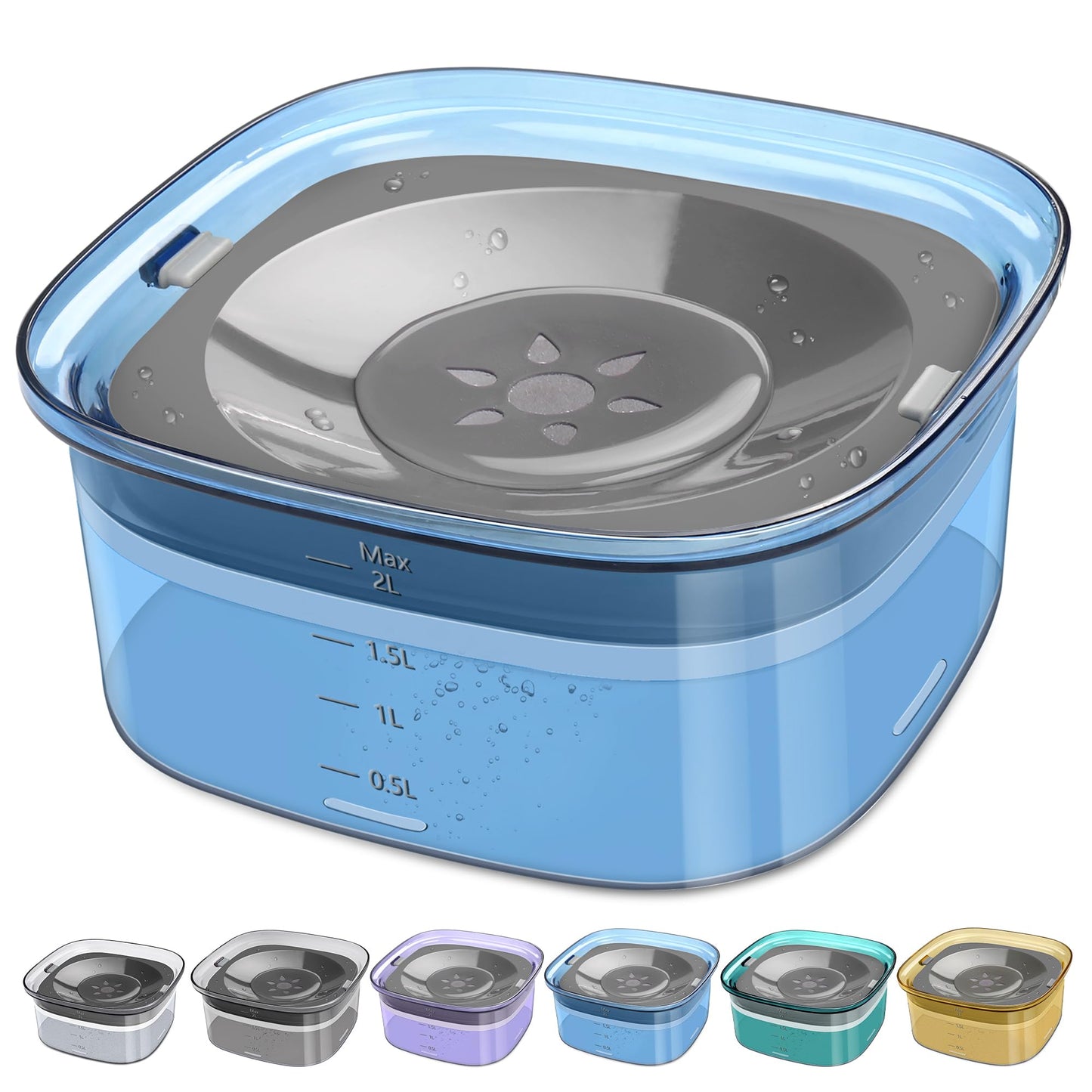 UPSKY 4L Dog Water Bowl 135oz No Spill Dog Bowl Extra Large Capacity Slow Drinking Water Feeder, Splash Proof Pet Water Dispenser Vehicle Carried Travel Water Floating Bowl for Dogs, Cats