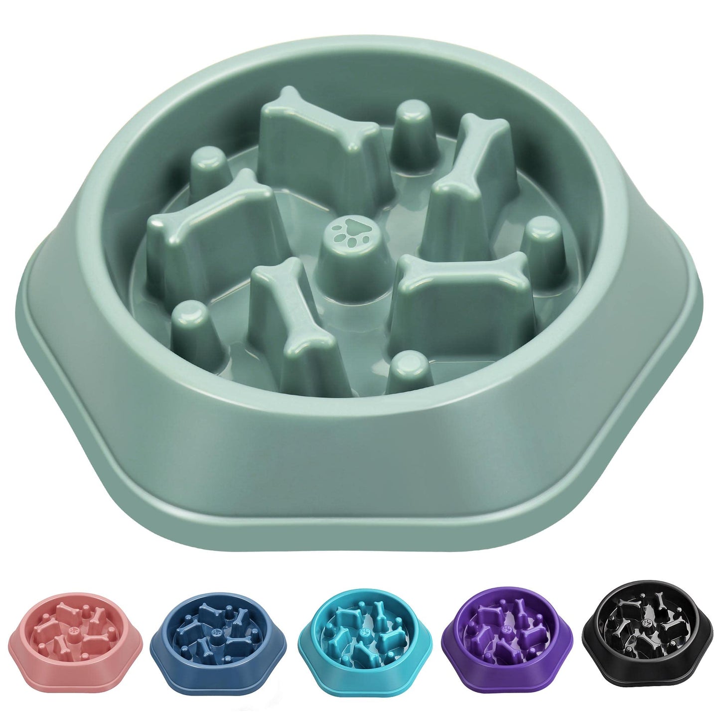UPSKY Slow Feeder Dog Bowl Anti-Chocking Slower Feeding Pet Puzzle Bowls, Interactive Bloat Stop Dog Food Dishes Non-Slide Dogs Lick Treat for Small Medium