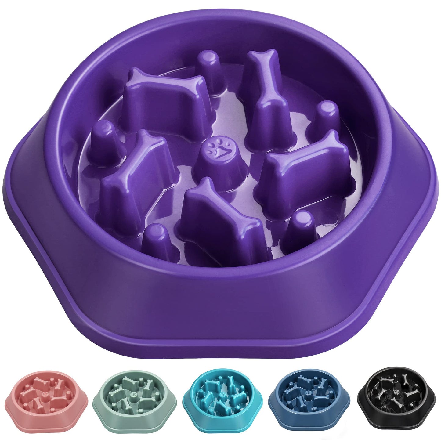 UPSKY Slow Feeder Dog Bowl Anti-Chocking Slower Feeding Pet Puzzle Bowls, Interactive Bloat Stop Dog Food Dishes Non-Slide Dogs Lick Treat for Small Medium