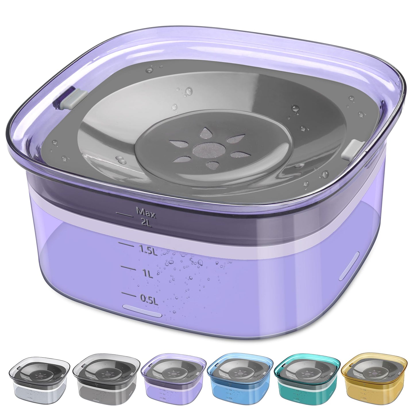 UPSKY 4L Dog Water Bowl 135oz No Spill Dog Bowl Extra Large Capacity Slow Drinking Water Feeder, Splash Proof Pet Water Dispenser Vehicle Carried Travel Water Floating Bowl for Dogs, Cats