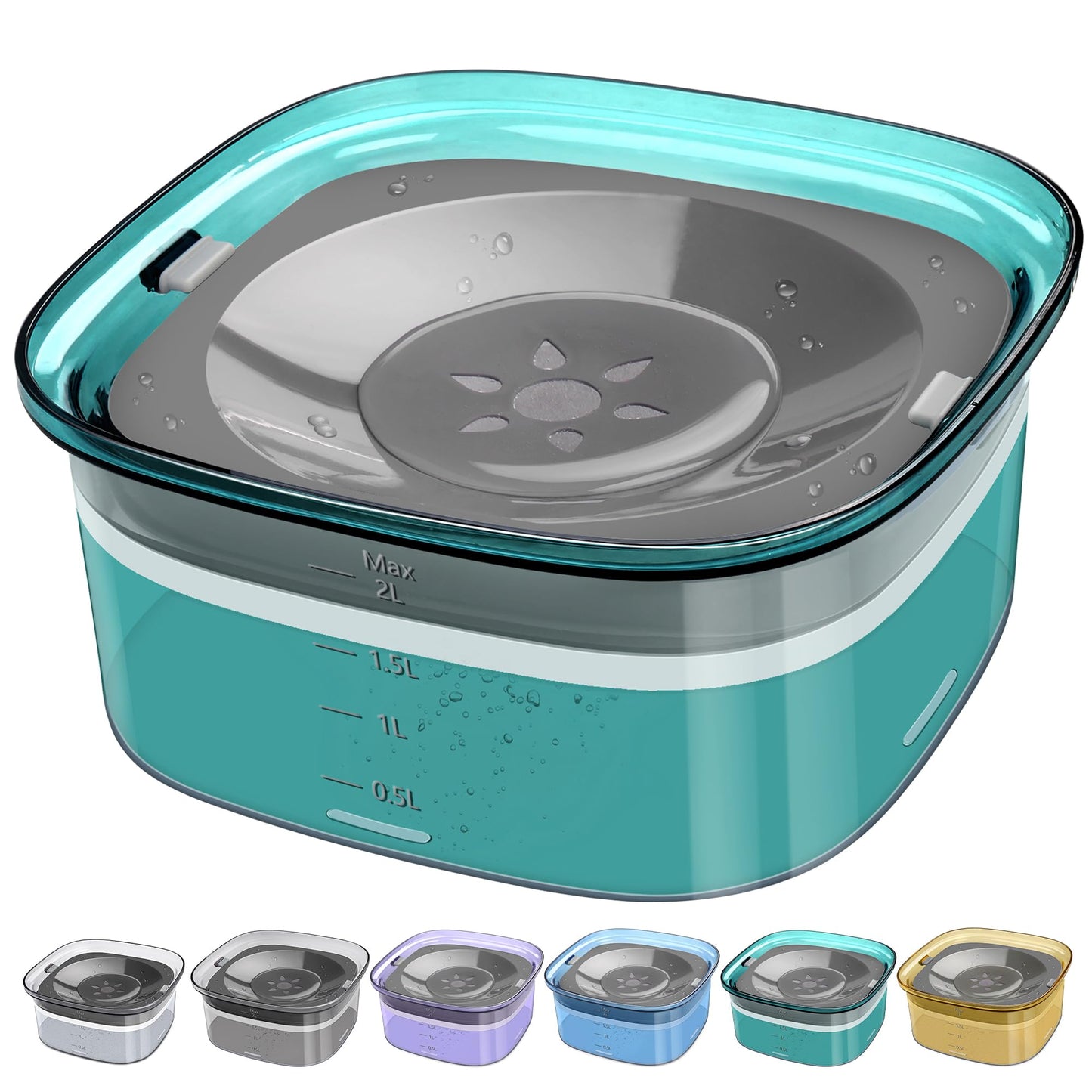 UPSKY 4L Dog Water Bowl 135oz No Spill Dog Bowl Extra Large Capacity Slow Drinking Water Feeder, Splash Proof Pet Water Dispenser Vehicle Carried Travel Water Floating Bowl for Dogs, Cats