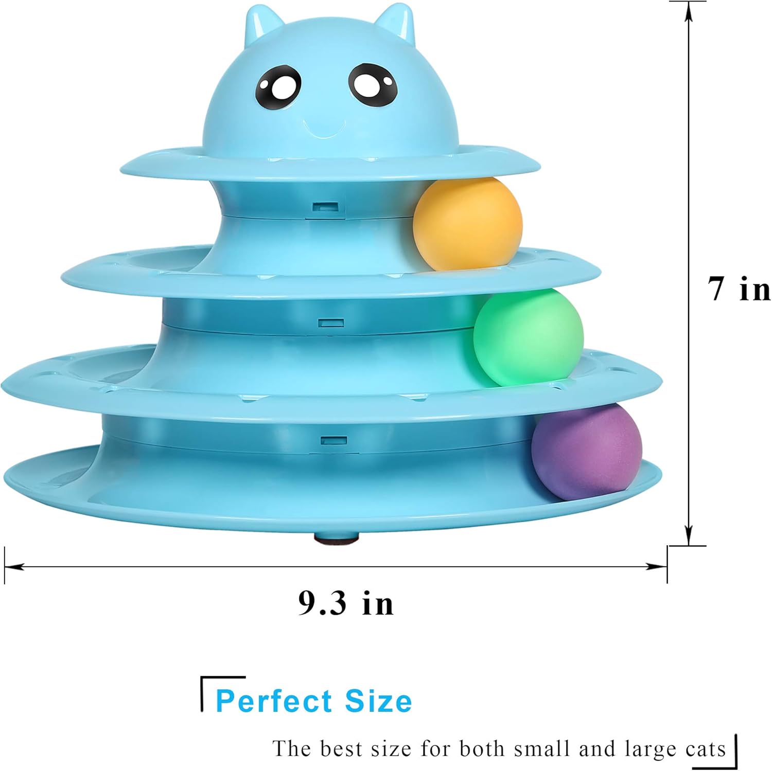 UPSKY Cat Toy Roller 3-Level Turntable Cat Toys Balls with Six Colorful Balls Interactive Kitten Fun Mental Physical Exercise Puzzle Kitten Toys