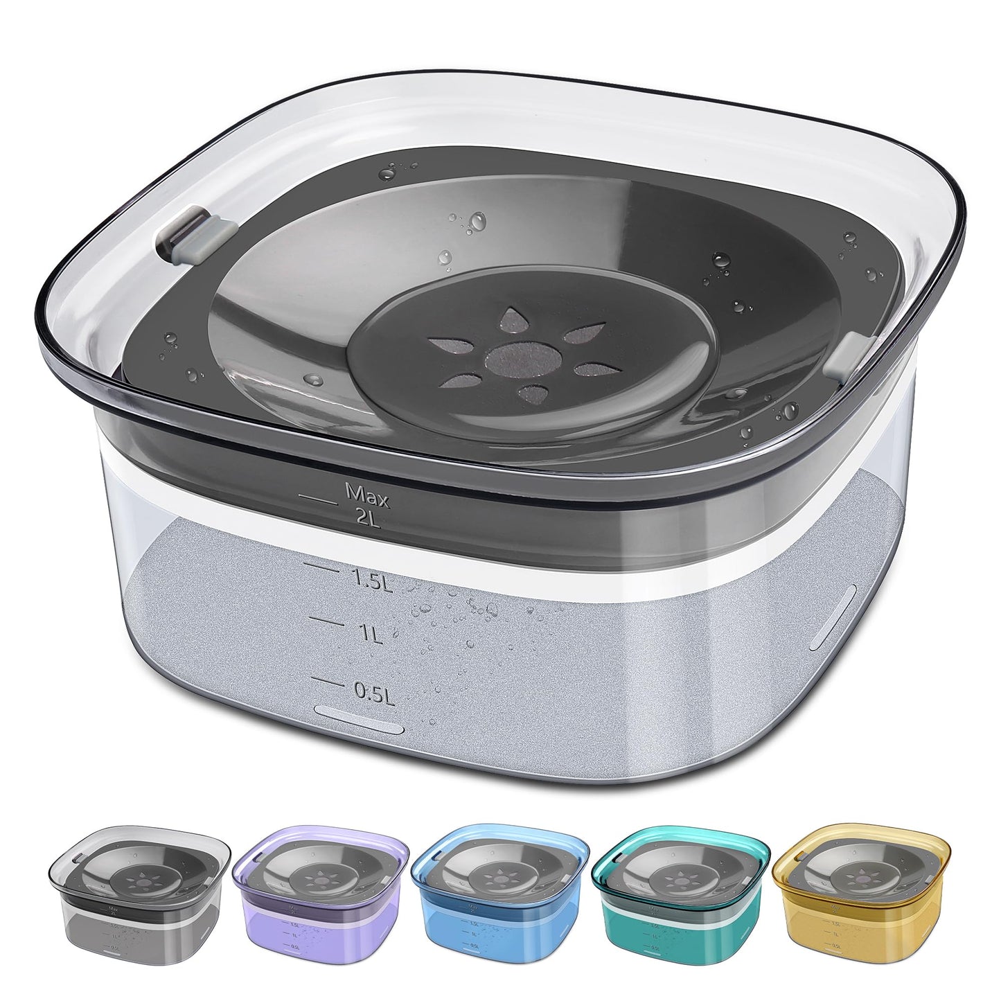 UPSKY 4L Dog Water Bowl 135oz No Spill Dog Bowl Extra Large Capacity Slow Drinking Water Feeder, Splash Proof Pet Water Dispenser Vehicle Carried Travel Water Floating Bowl for Dogs, Cats
