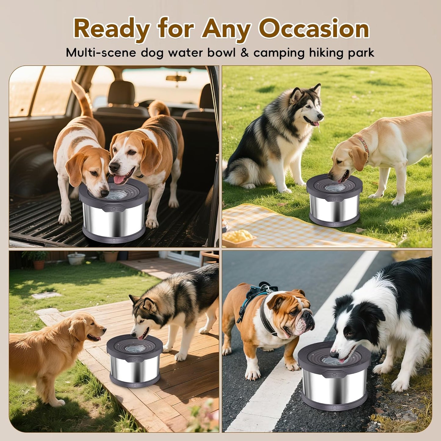 UPSKY 10L No-Spill Dog Bowl + Treat Ice Molds Set for Pets