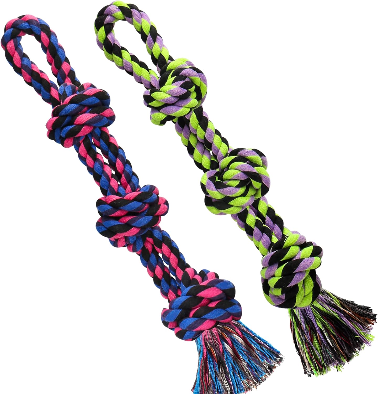 UPSKY Dog Rope Toys 2 Nearly Indestructible Dog Toys, Dog Toy for Medium to Large Breed, Dental Cleaning Chew Toys, Dog Tug Toy for Boredom, Dog Teething Toys, Dog Rope Toy for Aggressive Chewers