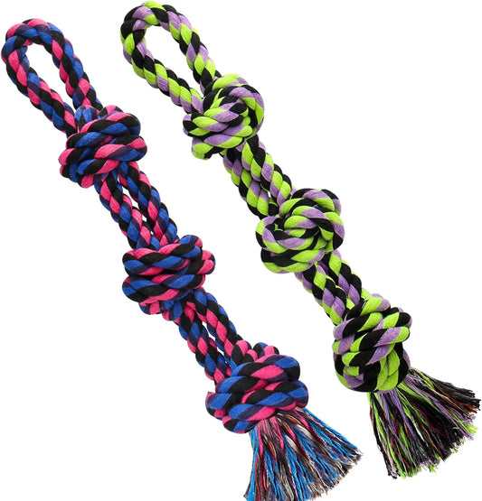UPSKY Dog Rope Toys 2 Nearly Indestructible Dog Toys, Dog Toy for Medium to Large Breed, Dental Cleaning Chew Toys, Dog Tug Toy for Boredom, Dog Teething Toys, Dog Rope Toy for Aggressive Chewers
