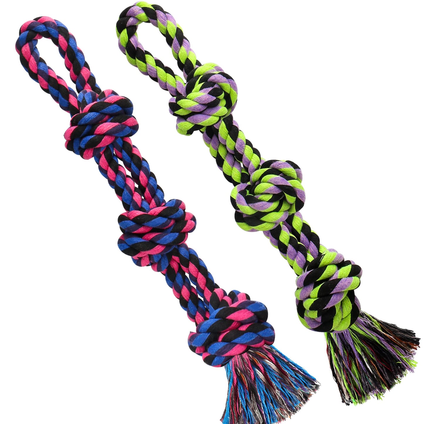 UPSKY Dog Rope Toys 2 Nearly Indestructible Dog Toys, Dog Toy for Medium to Large Breed, Dental Cleaning Chew Toys, Dog Tug Toy for Boredom, Dog Teething Toys, Dog Rope Toy for Aggressive Chewers